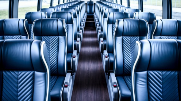 peoria 50 passenger charter bus inside